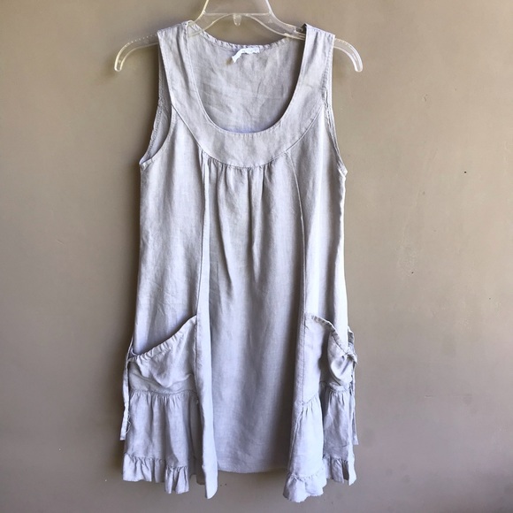 Dresses & Skirts - Authentic Italian 100% Linen Tan Dress w/ Pockets